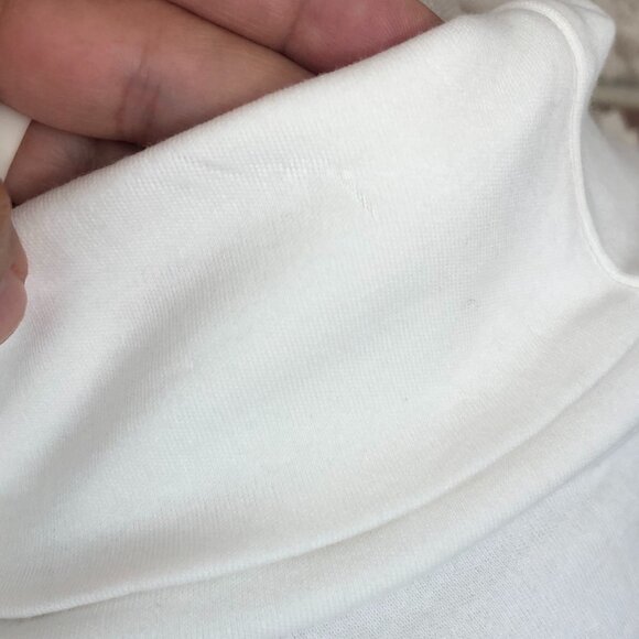 Lands End Supima Cotton Ivory Cream Turtleneck 1X Long Sleeve Shaped Fit - Picture 4 of 10